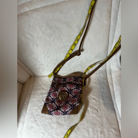 bag Crossbody Bag Womens Small Brown Blue Leather Bohemian 8x8 Purse Handbag - Picture 13 of 16